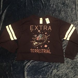 Extraterrestrial Lilo and Stitch dark blue sweater